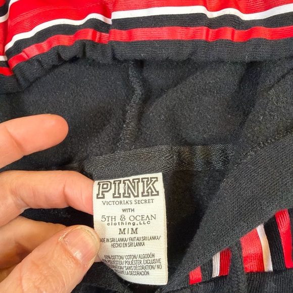 PINK Victoria's Secret Black Hoodie with Red Stripes 1291 Texas tech - Picture 3 of 4